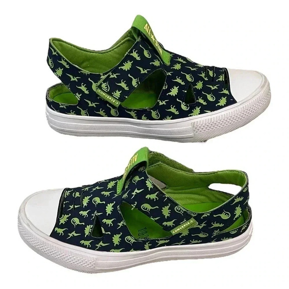 Converse All Star Superplay Dinoverse Green Hook and Loop Sandals Boys size 3 - Picture 1 of 13